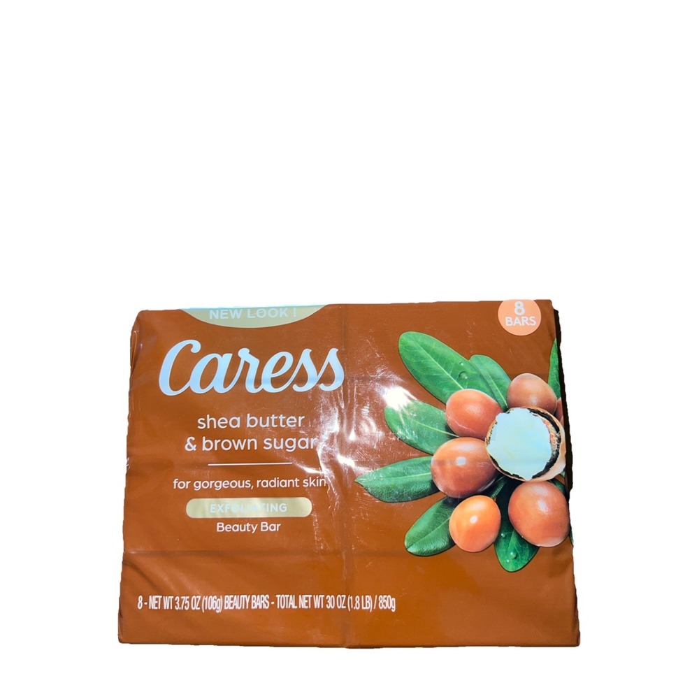 CARESS‎ Bar Soap SHEA BUTTER & BROWN SUGAR 8pk 3.75oz Bars